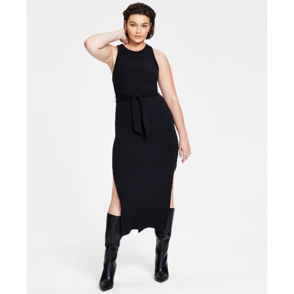 Bar III Womens Ribbed Midi Dress
